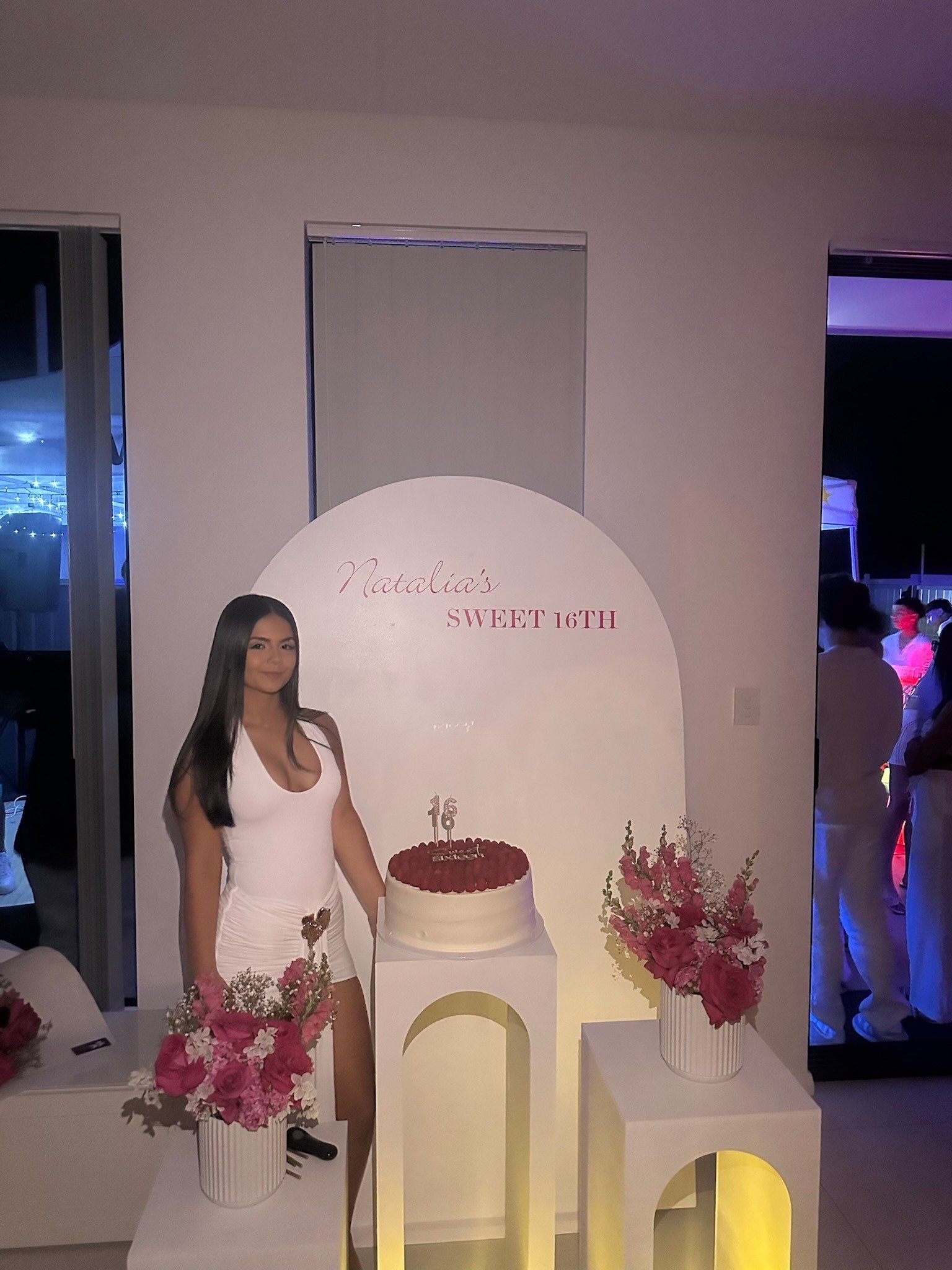 Event backdrop with floral styling